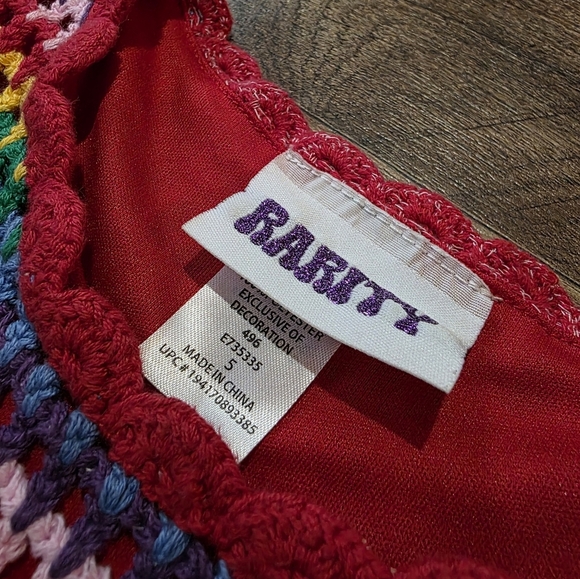 Rarity Kid's Rainbow Crochet 100% Cotton Tank Top Size 5 - Picture 2 of 6